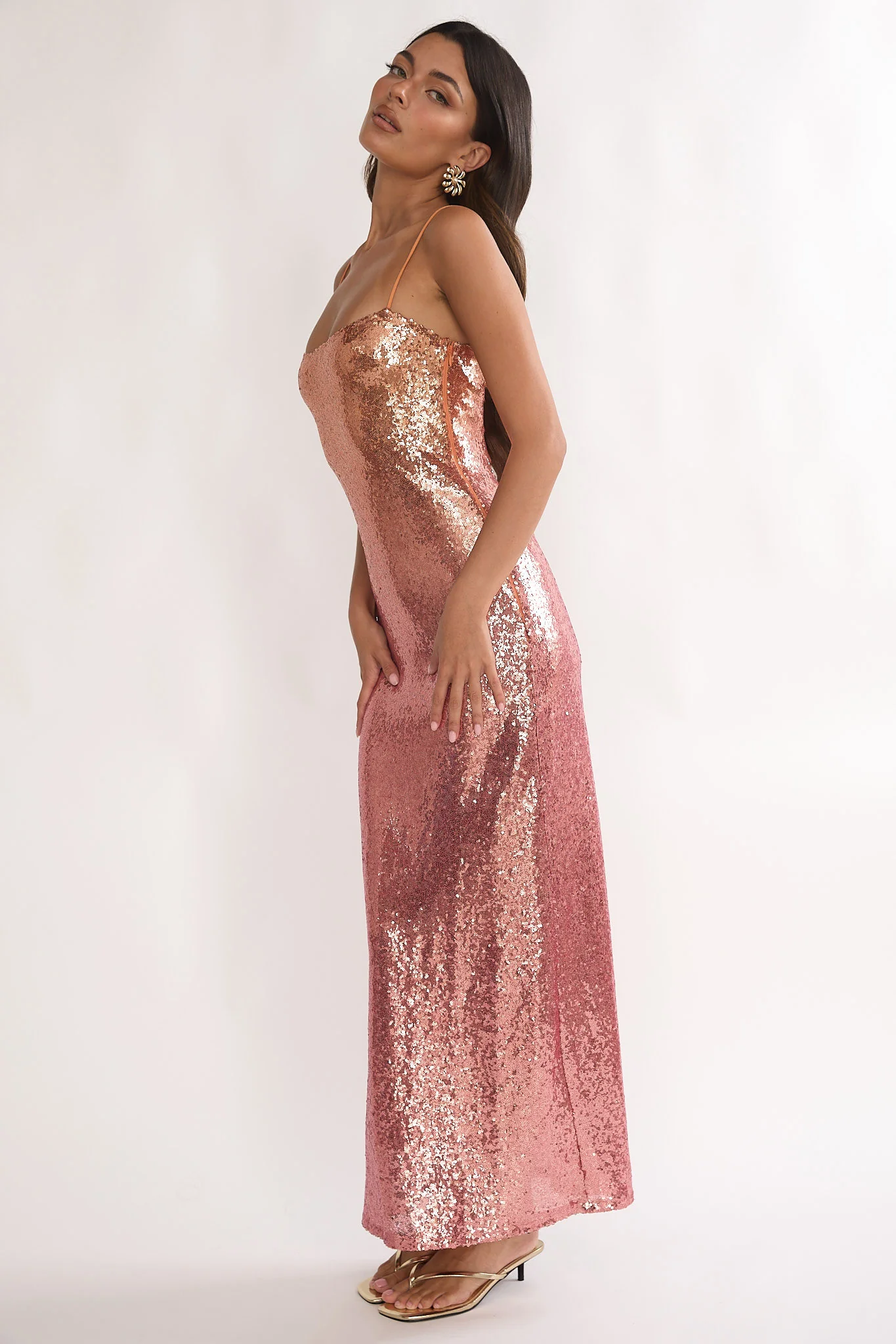 Astara Sequin Maxi Dress Gradient Pink - Image 6