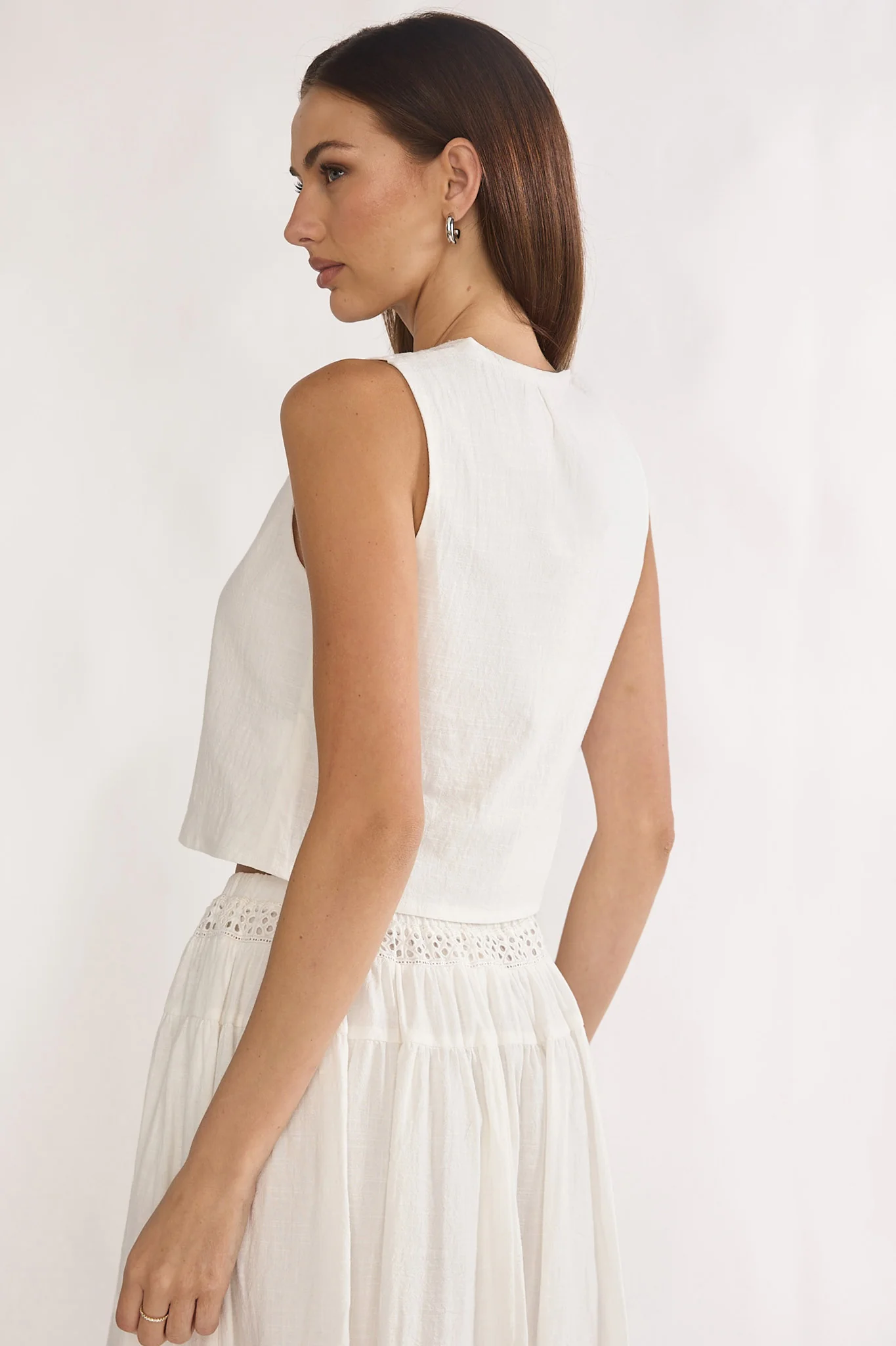 Beliza Tie Front Top White - Image 3