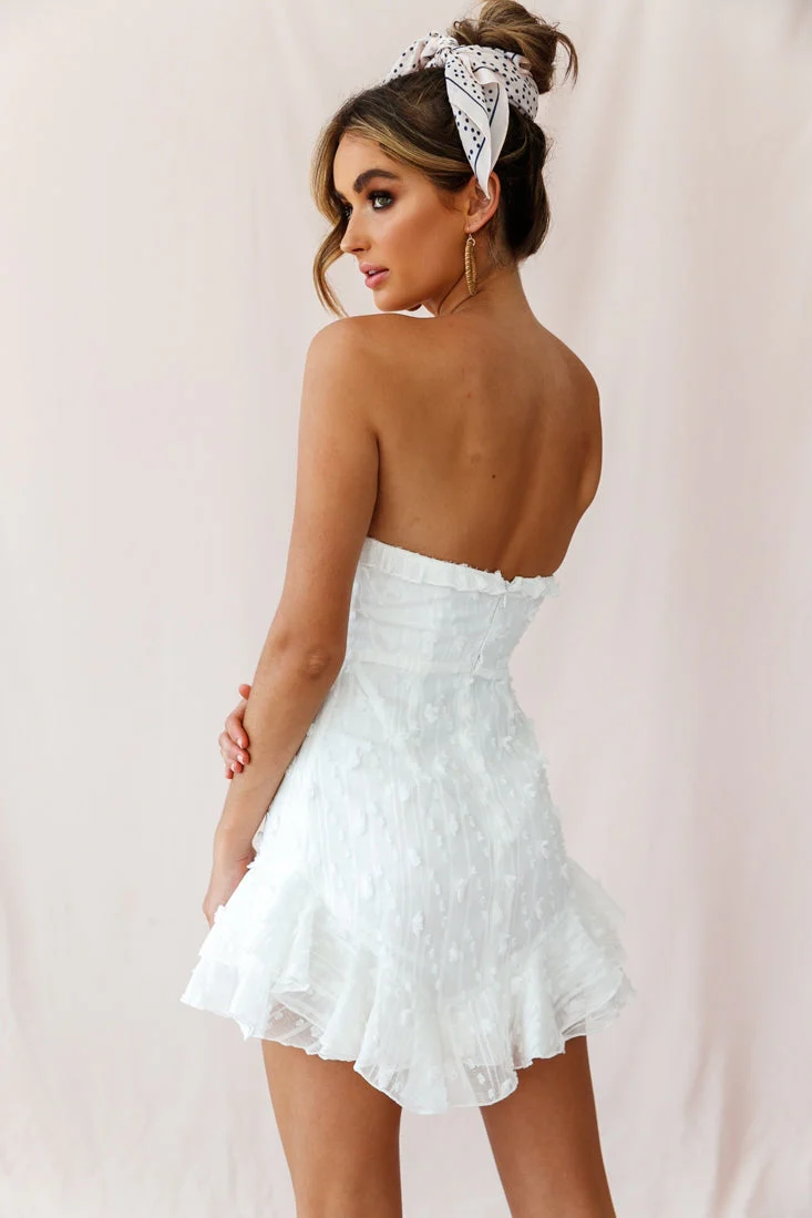 Cece Embellished Bandeau Dress White - Image 11