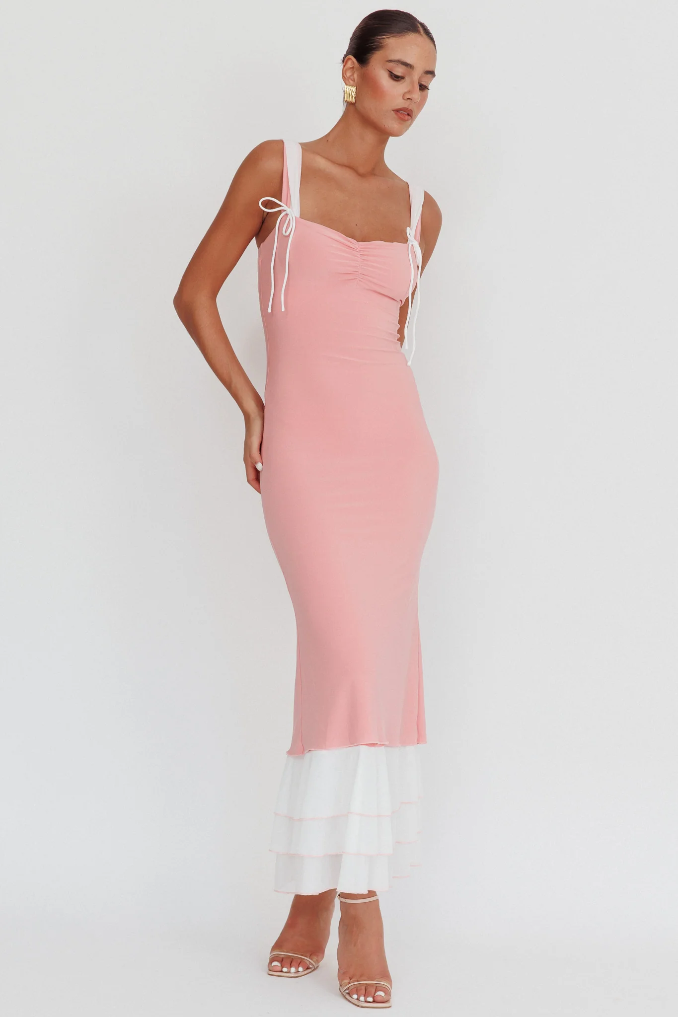 Daydreamers Ruffle Maxi Dress Pink - Image 5