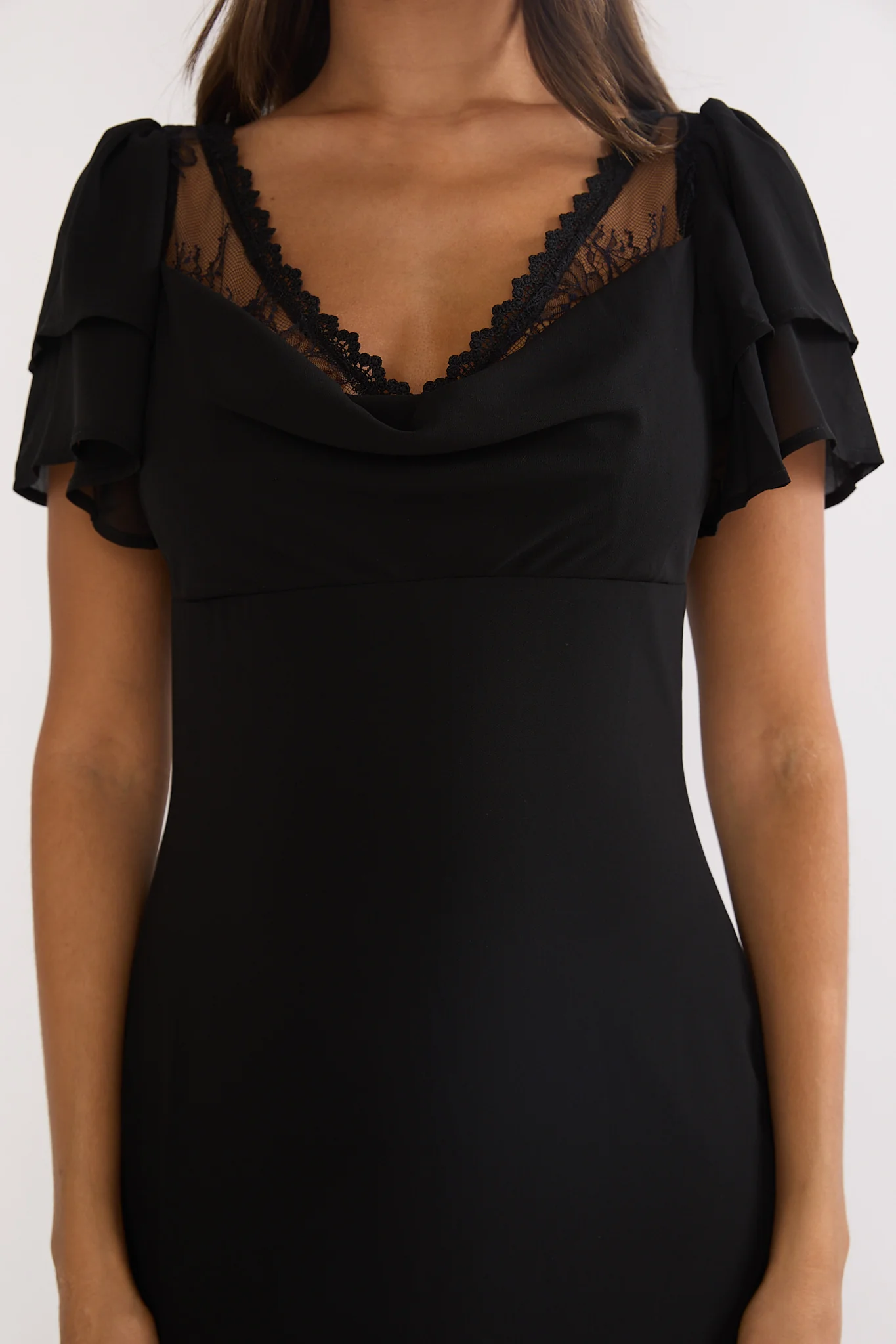 Elorin Lace Trim Maxi Dress Black - Image 3
