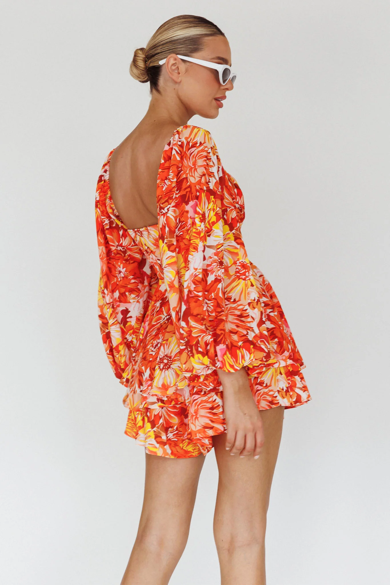 Evanice Shirred Waist Romper Floral Yellow - Image 2