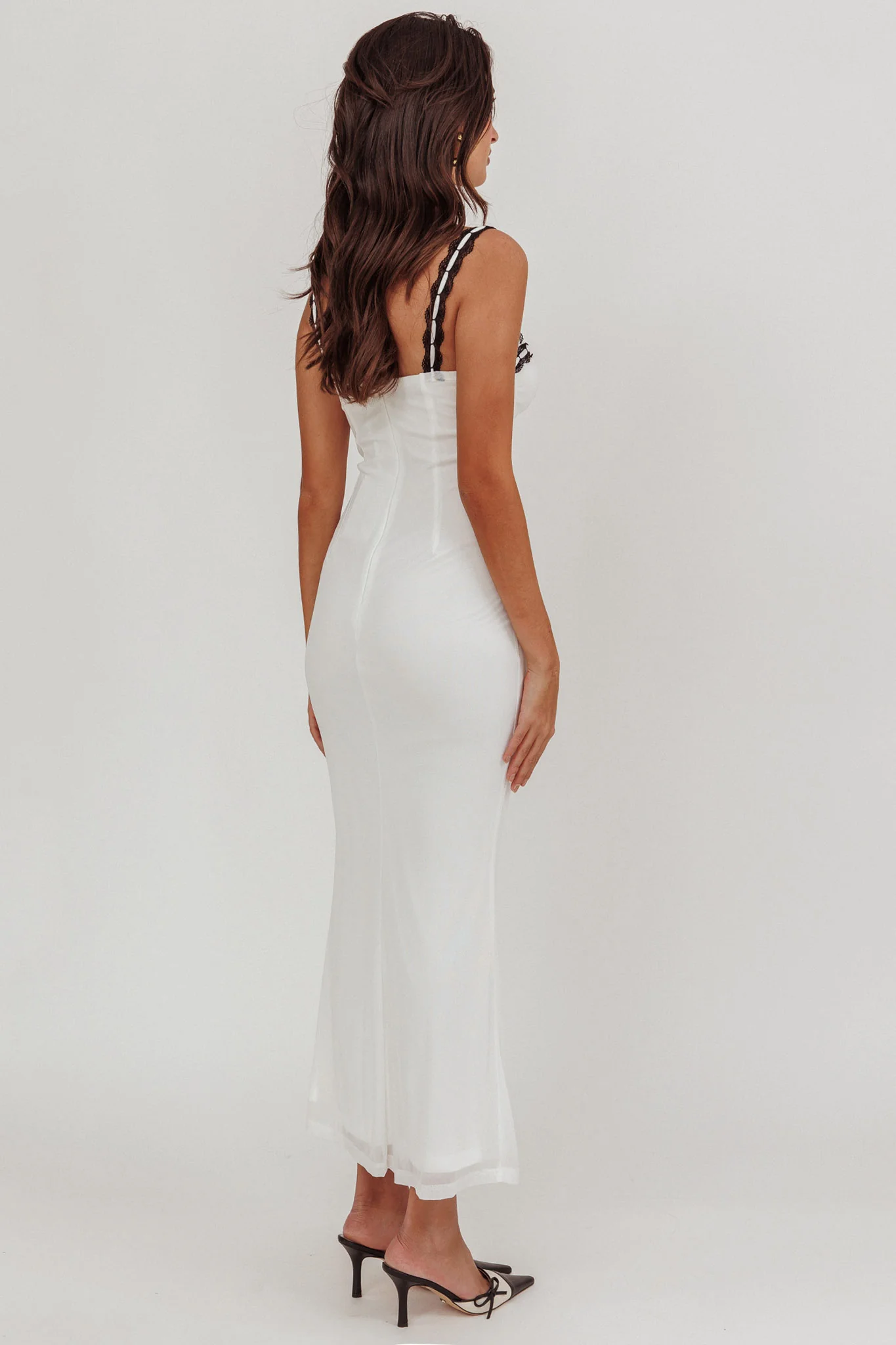Girl Power Lace Strap Maxi Dress White - Image 2