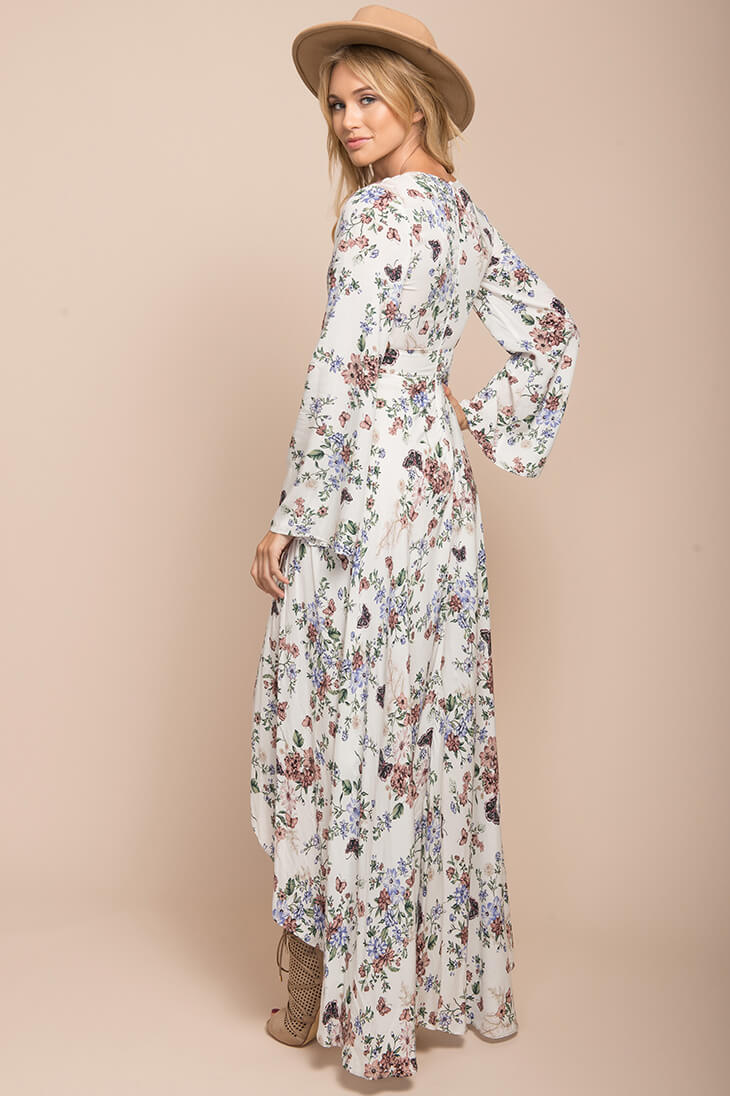 Havana High Slit Maxi Dress White - Image 3