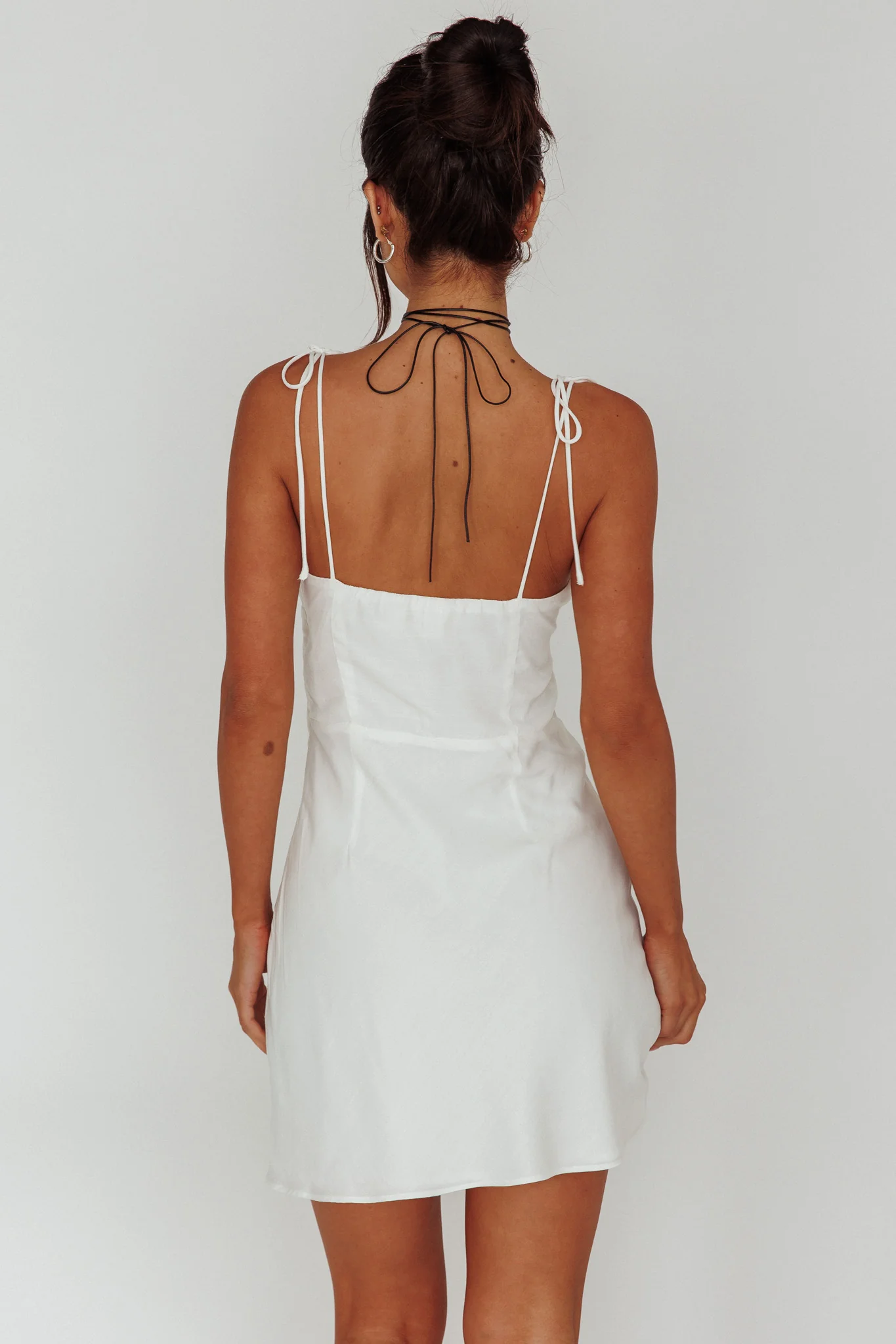 Heavenly Feels Tied Shoulder Mini Dress White - Image 2
