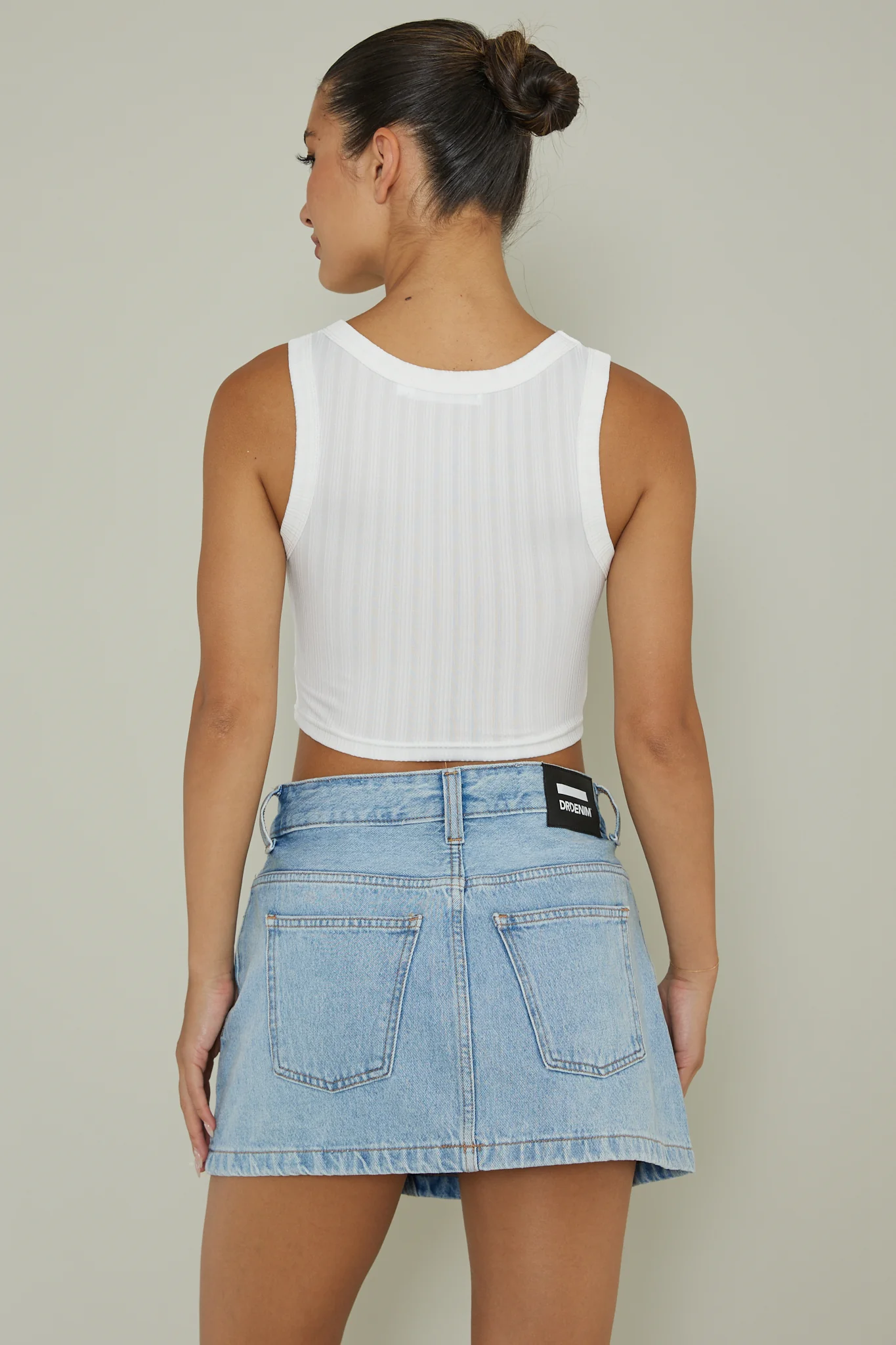 In Sync Scoop Neck Crop Top White - Image 2