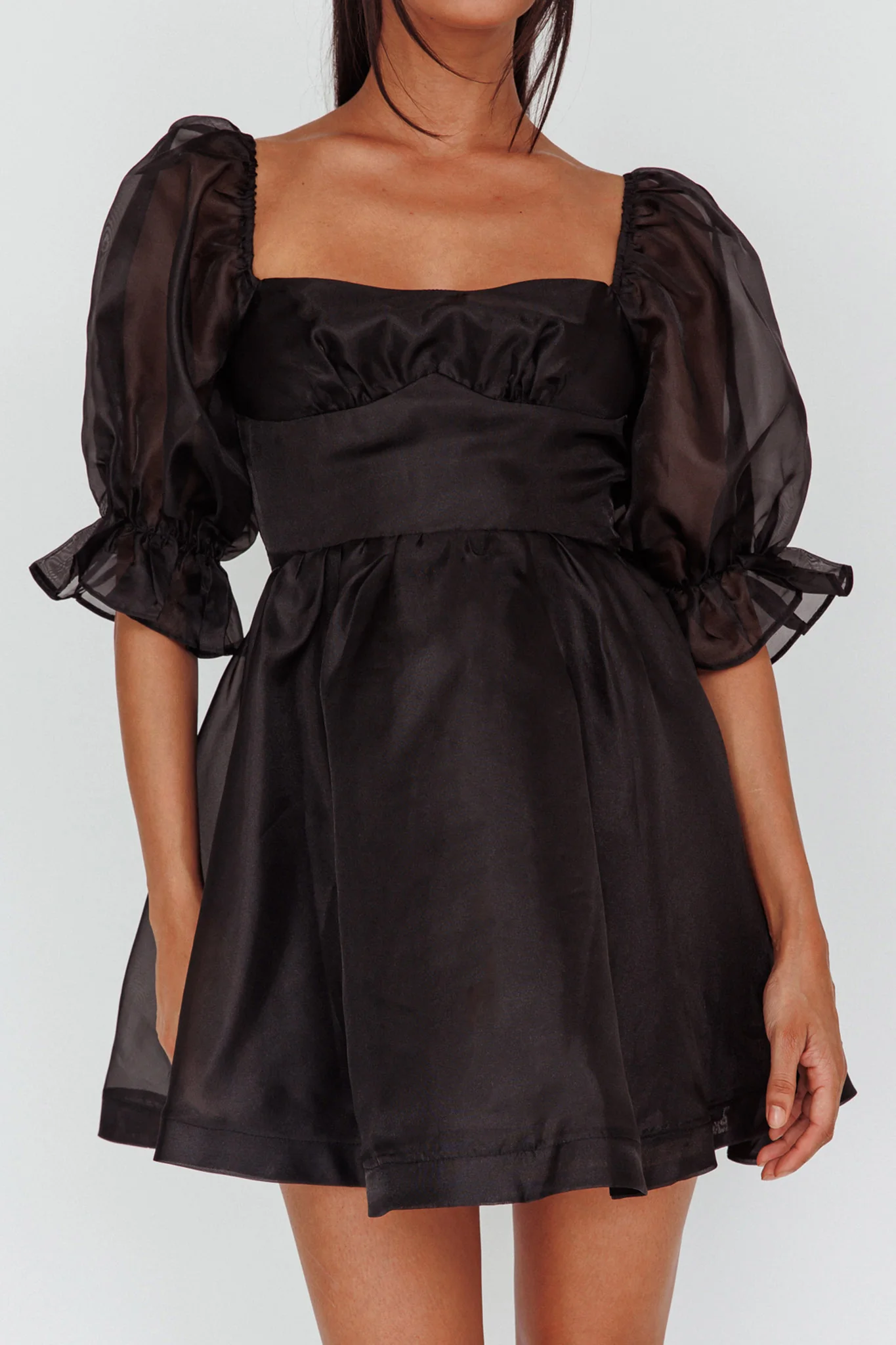 I've Got Sunshine Puff Sleeve Mini Dress Black - Image 4