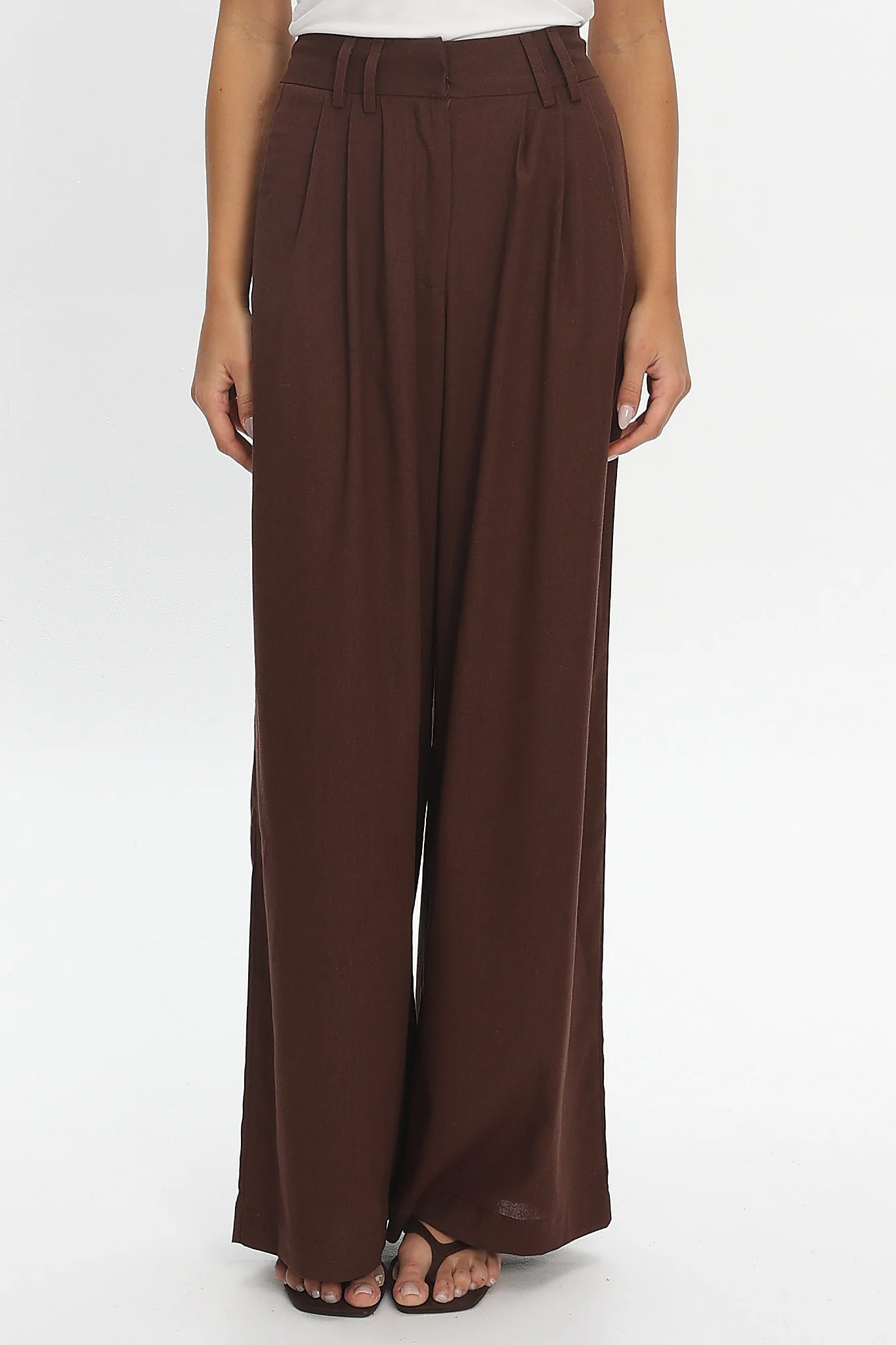 Jinny Wide Leg Pants Chocolate - Image 4