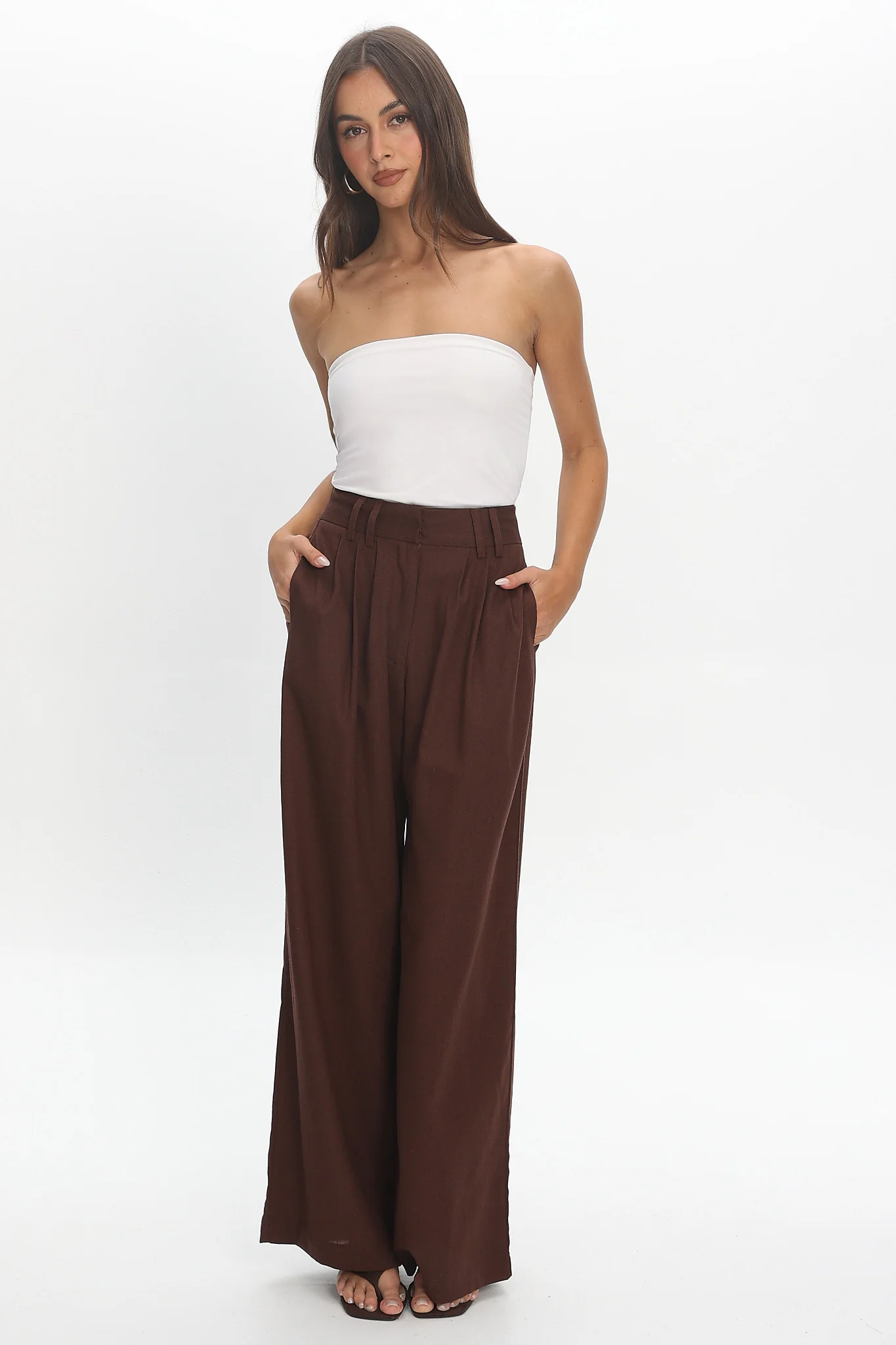 Jinny Wide Leg Pants Chocolate - Image 5