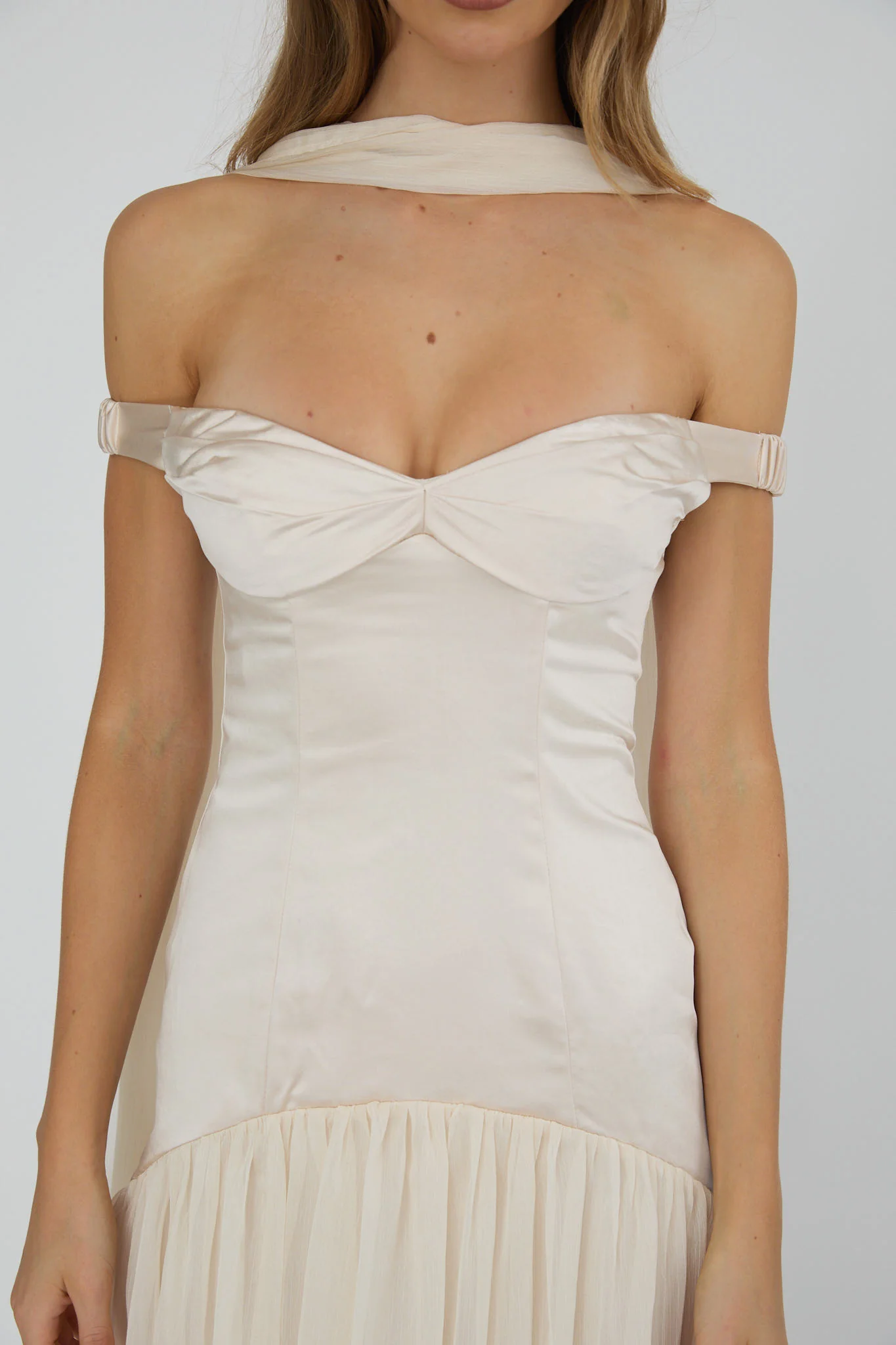 Kaycee Drop Waist Maxi Dress Champagne - Image 3