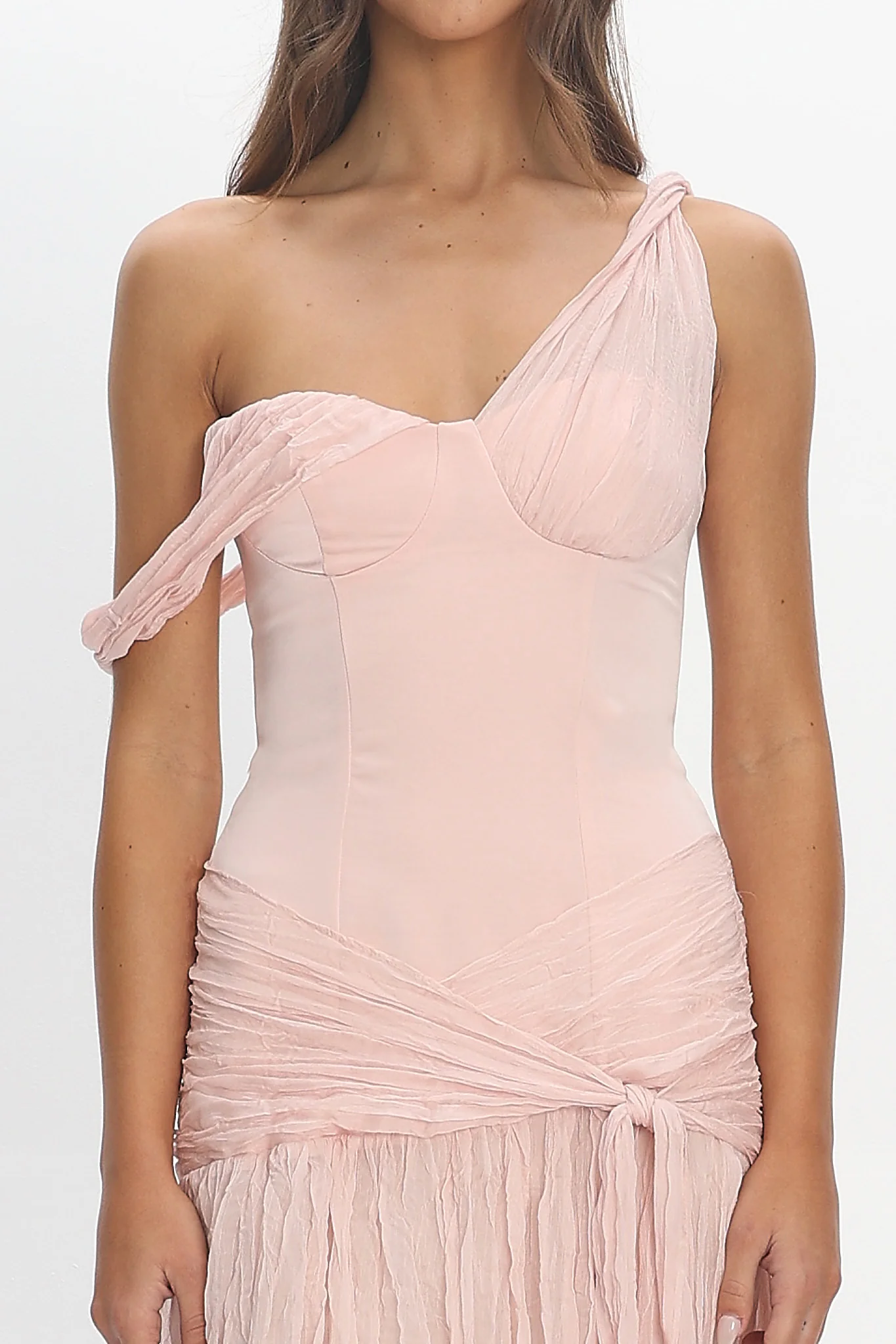 Keia Crepe Chiffon Maxi Dress Light Pink - Image 4