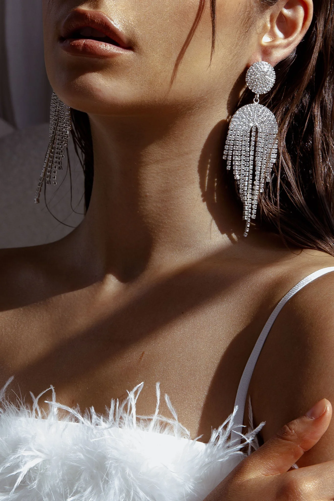 Kiara Circle Cascade Earrings Silver - Image 3