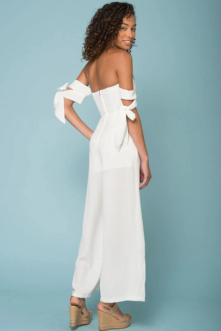 Kyndall Tube Top Jumpsuit White - Image 4