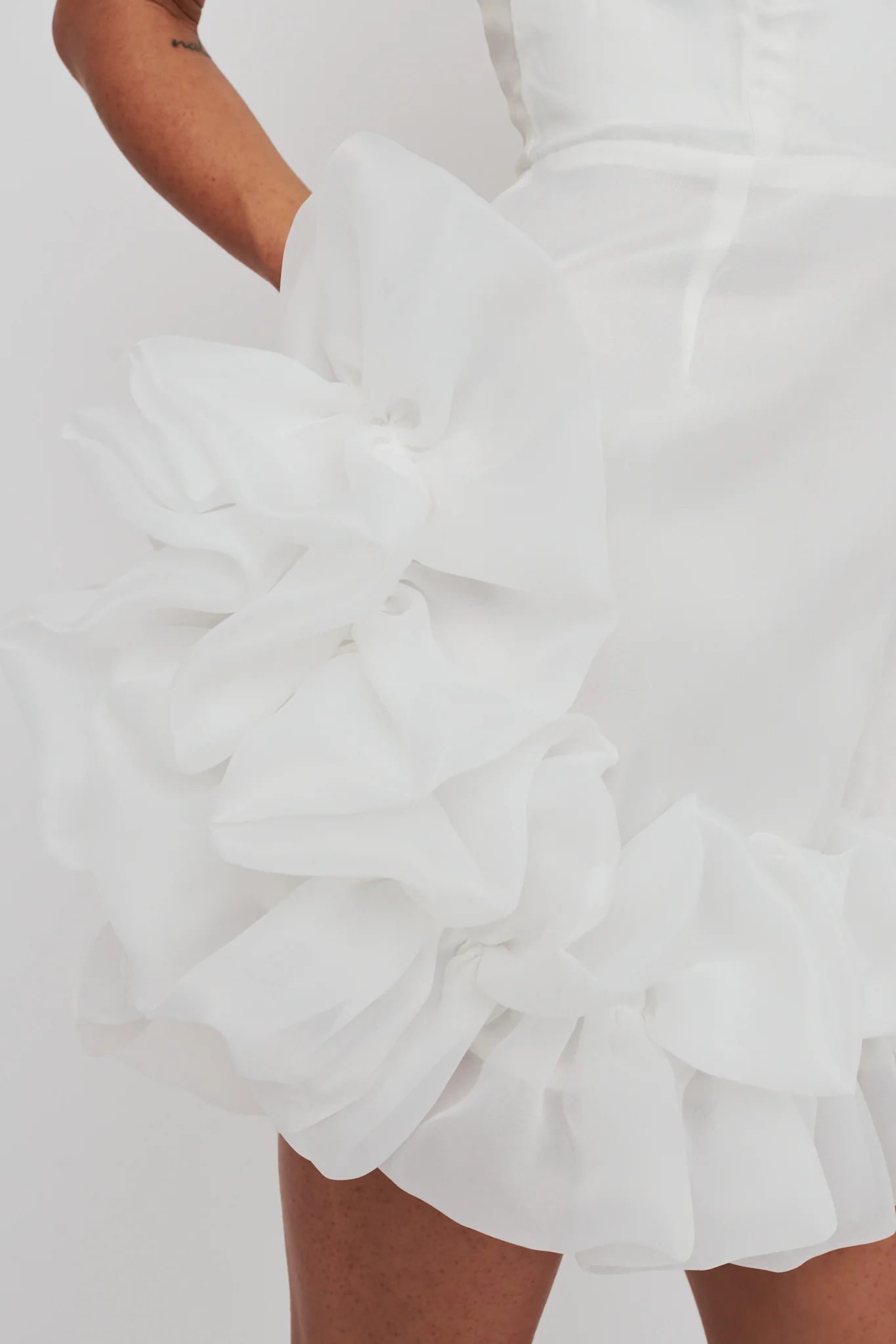 L'amour Toujours Frill Accent Mini Dress White - Image 6