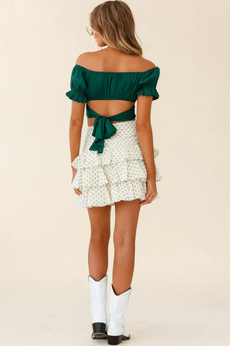Let Them Eat Cake Triple Ruffle Skirt Green - Image 5