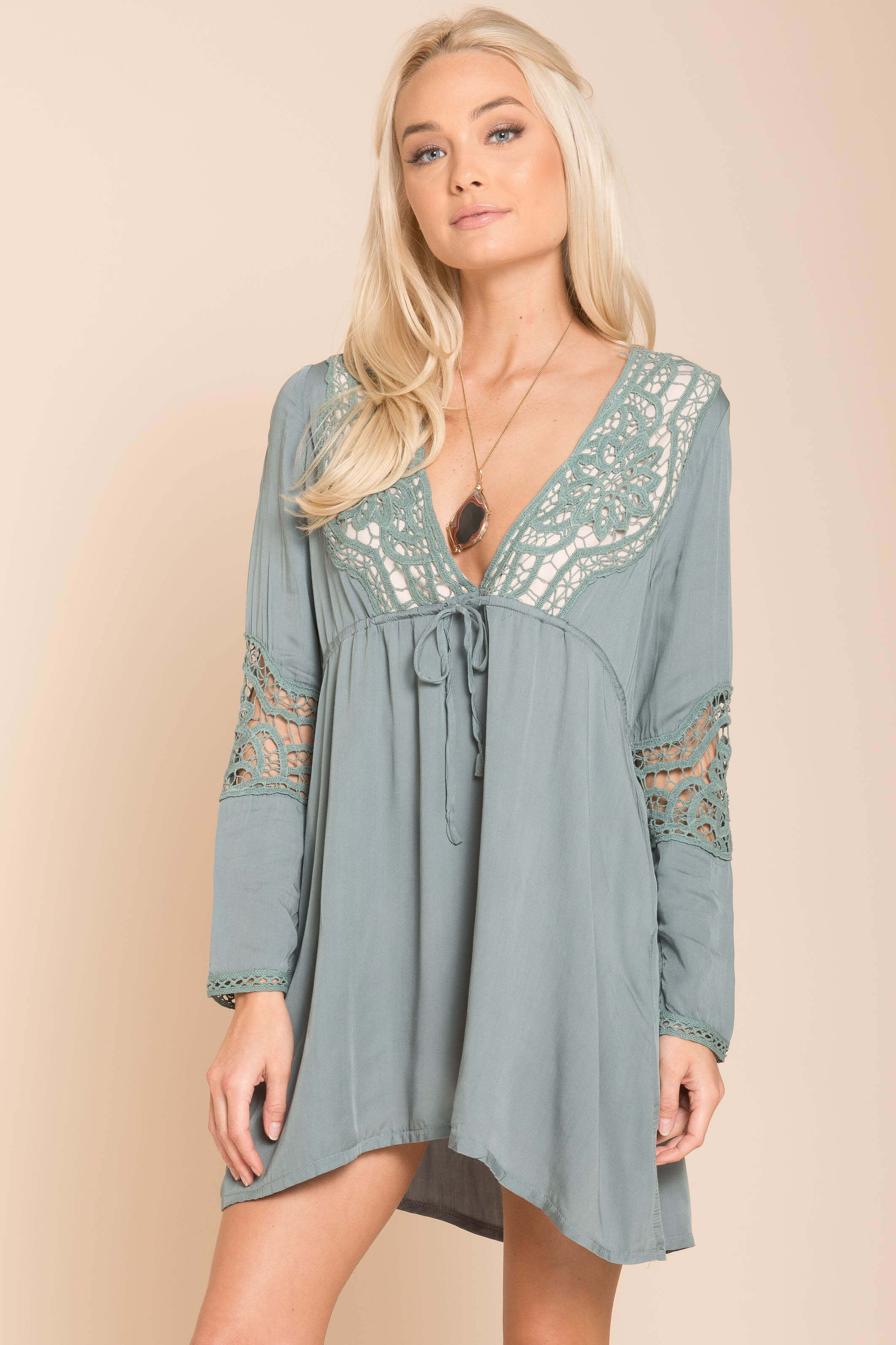 Lily Embroidered Tunic Green - Image 2
