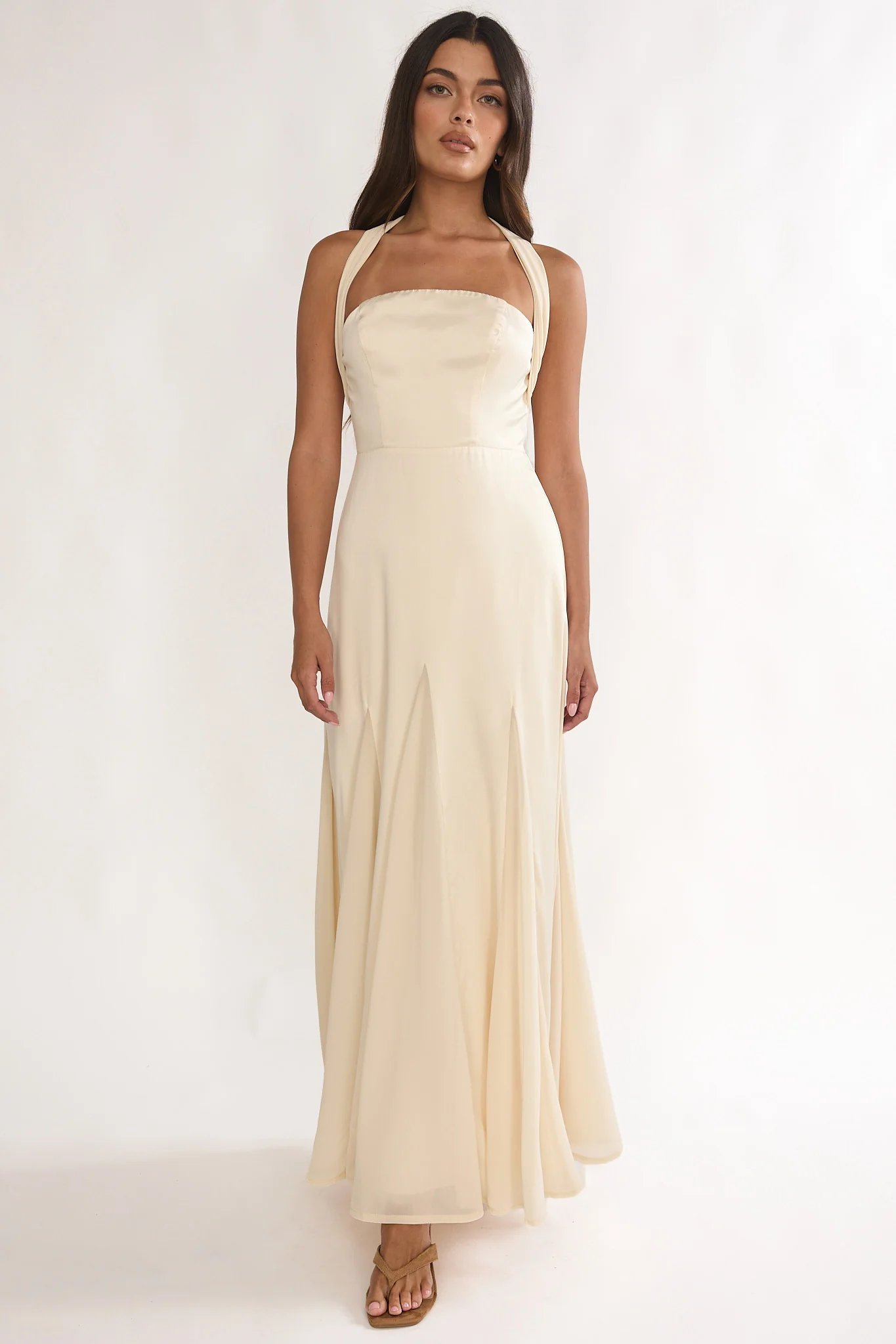Loro Godet Hem Maxi Dress Butter - Image 5