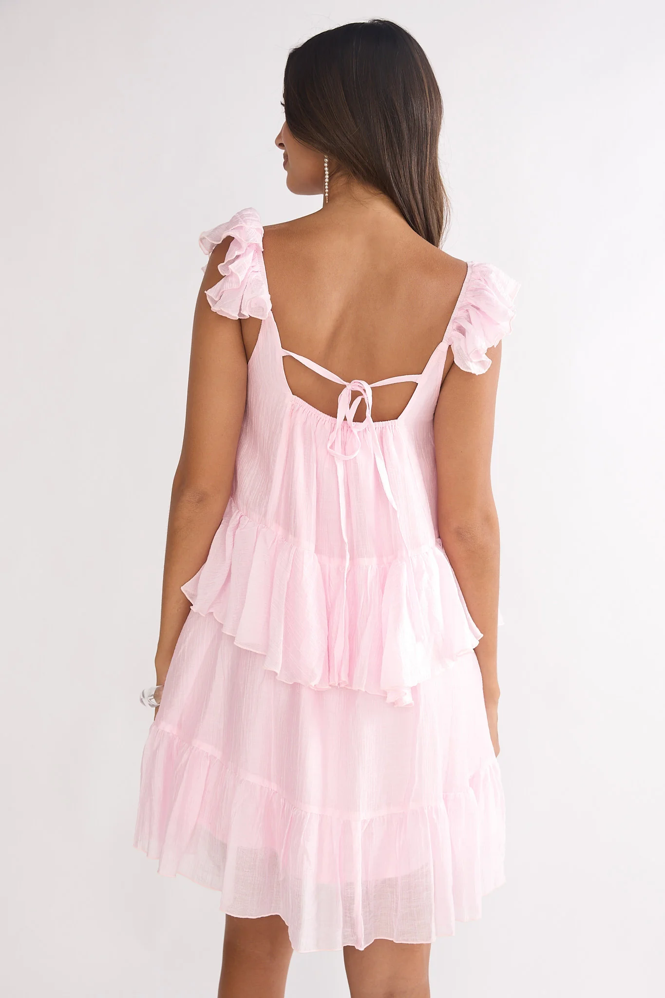 Loving Life Frill Trim Mini Dress Pink - Image 3