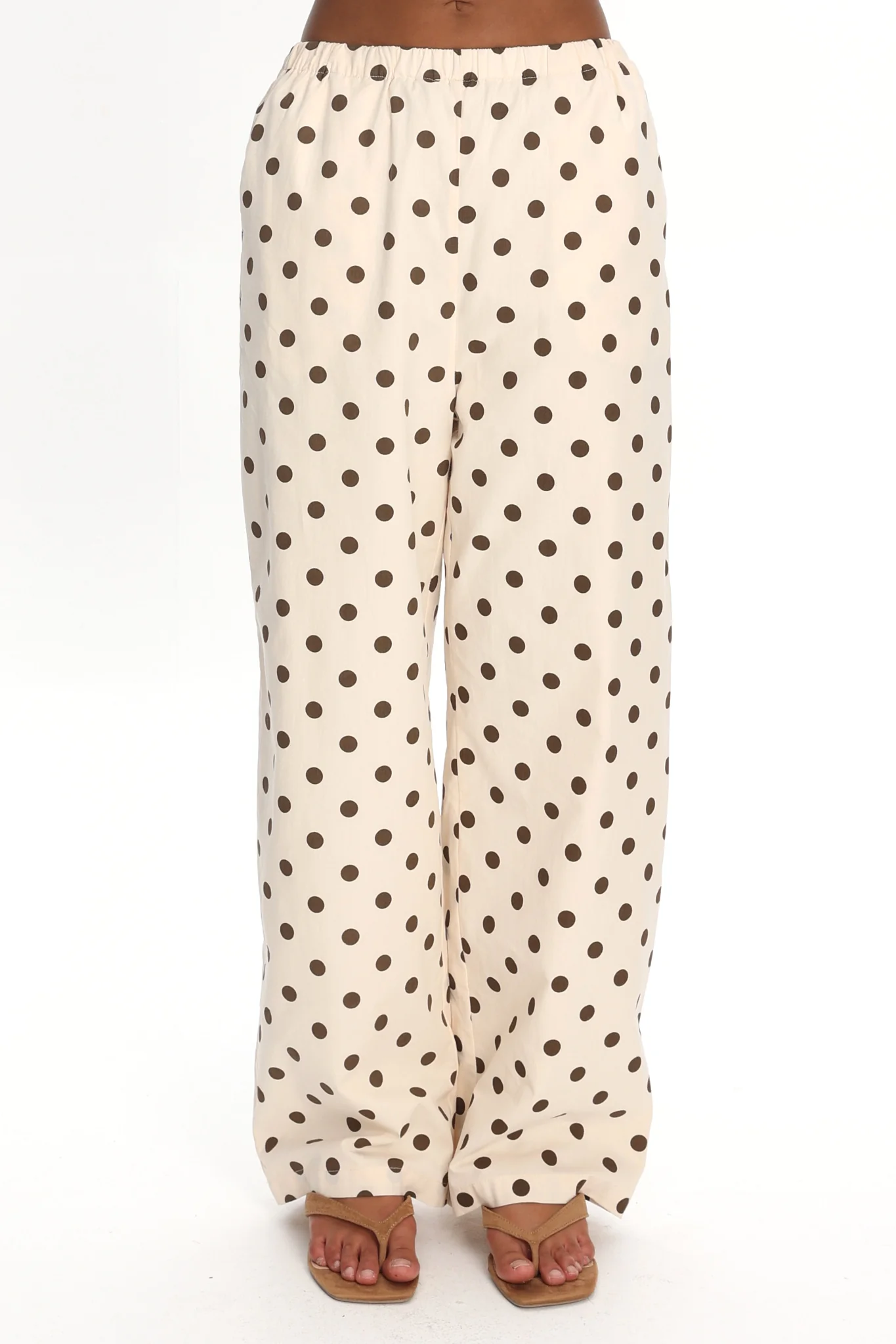 Marava Wide Leg Pants Polka Dot Oatmeal - Image 4