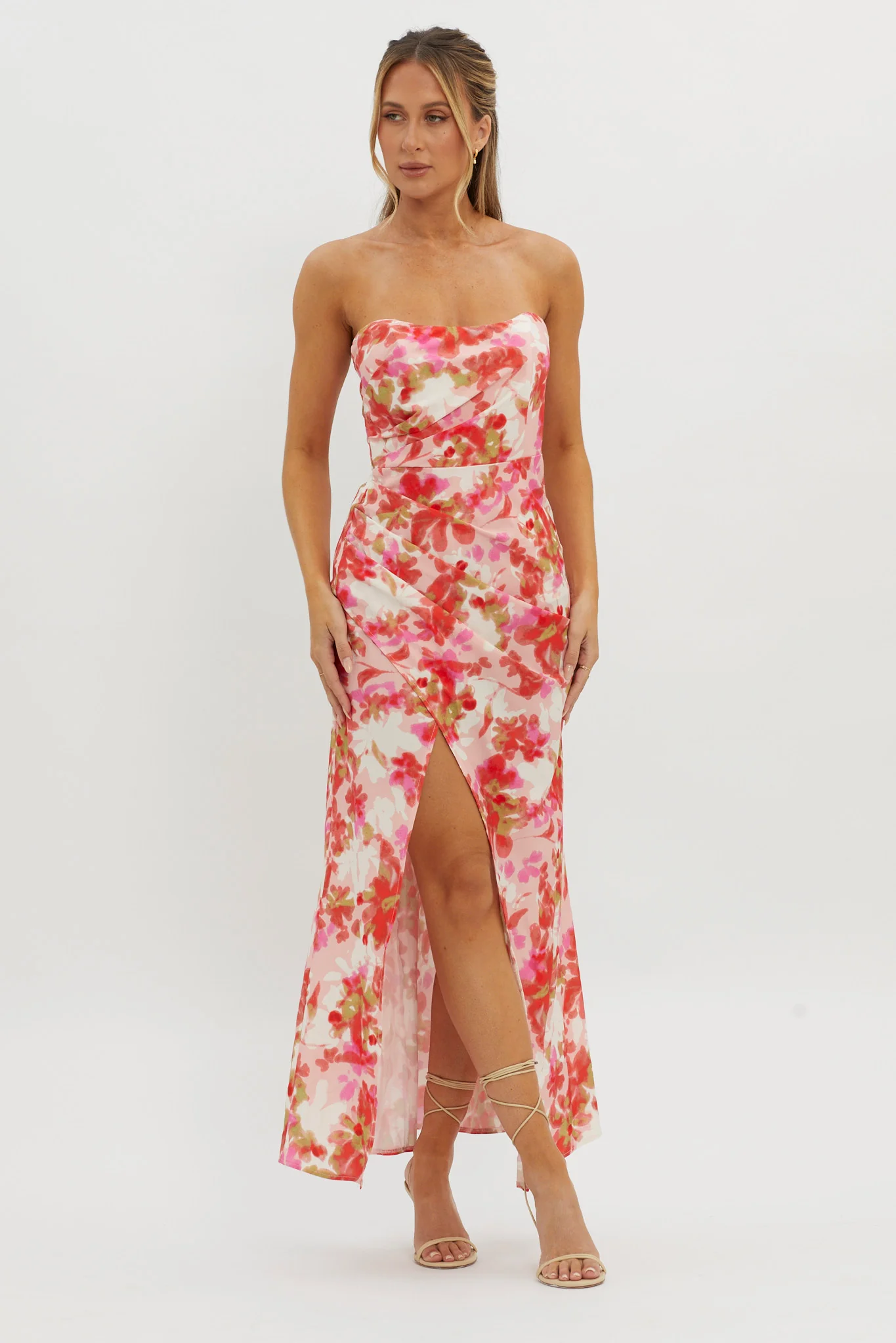Marianna Twist Back Maxi Dress Pink - Image 4