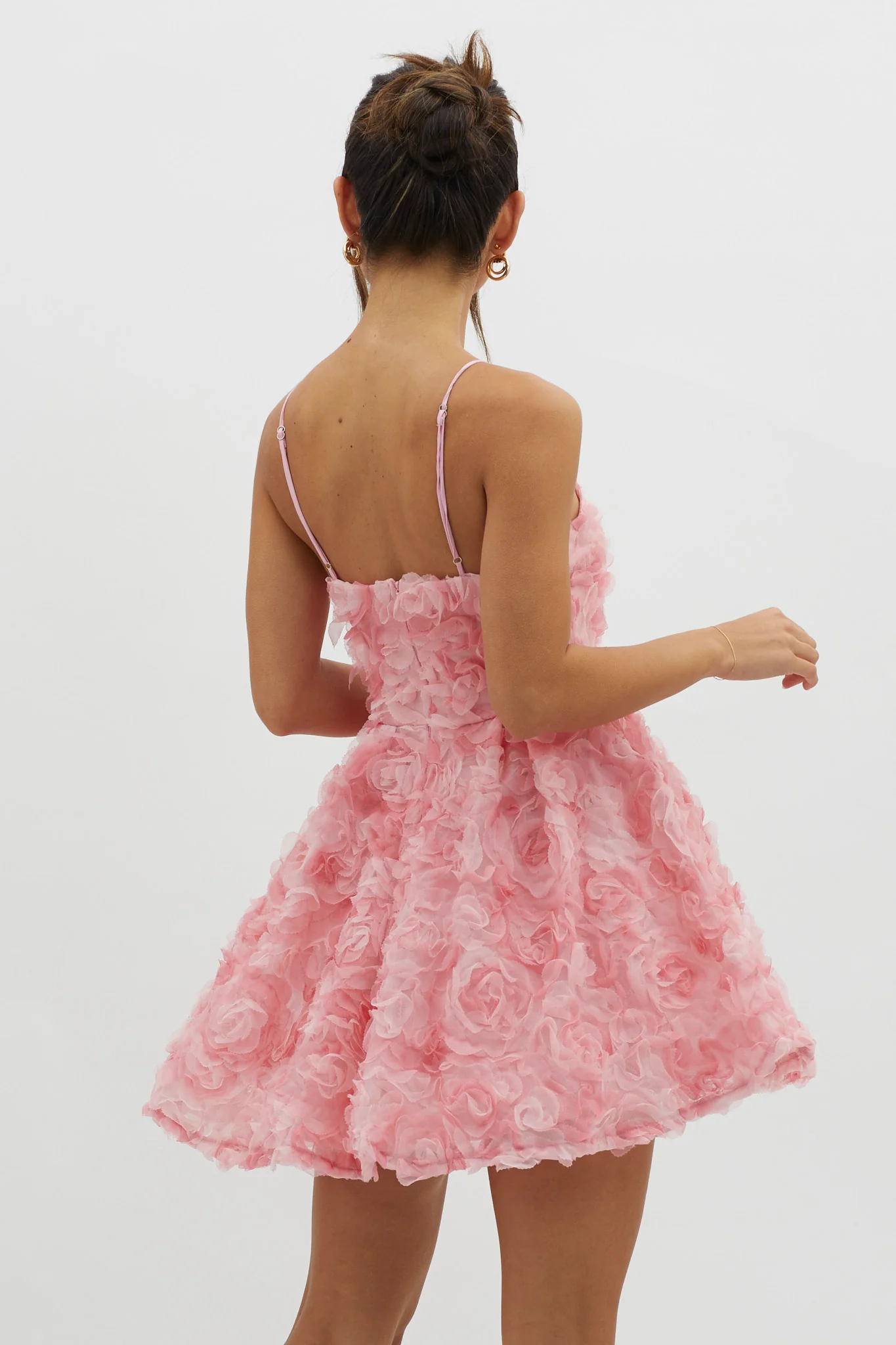 Mariela Floral Embellished Mini Dress Pink - Image 2