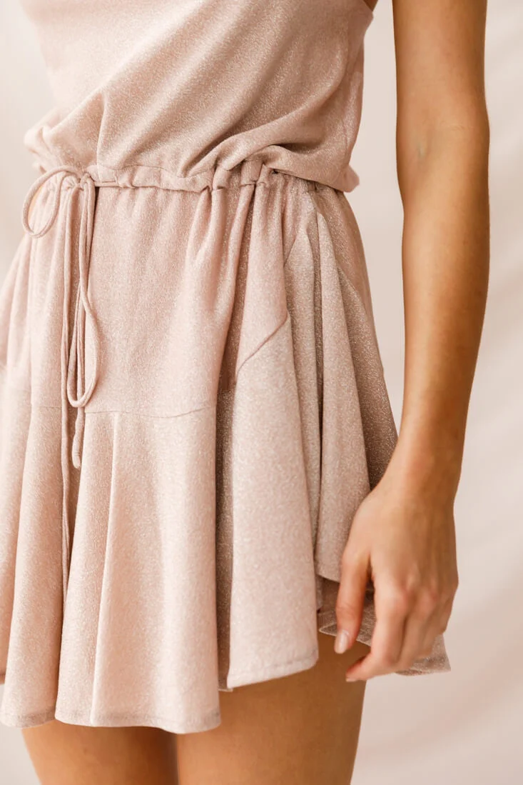 Monique Cowl Neck Drawstring Dress Champagne - Image 6