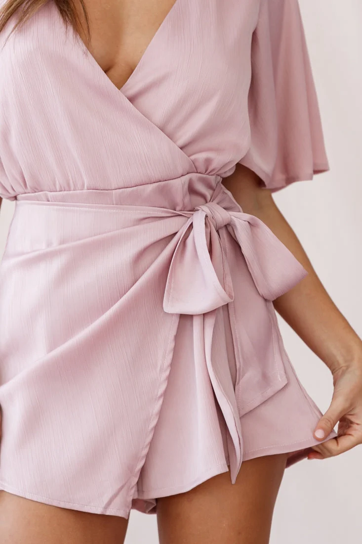 Nadi V-Neckline Wrap Romper Blush - Image 4