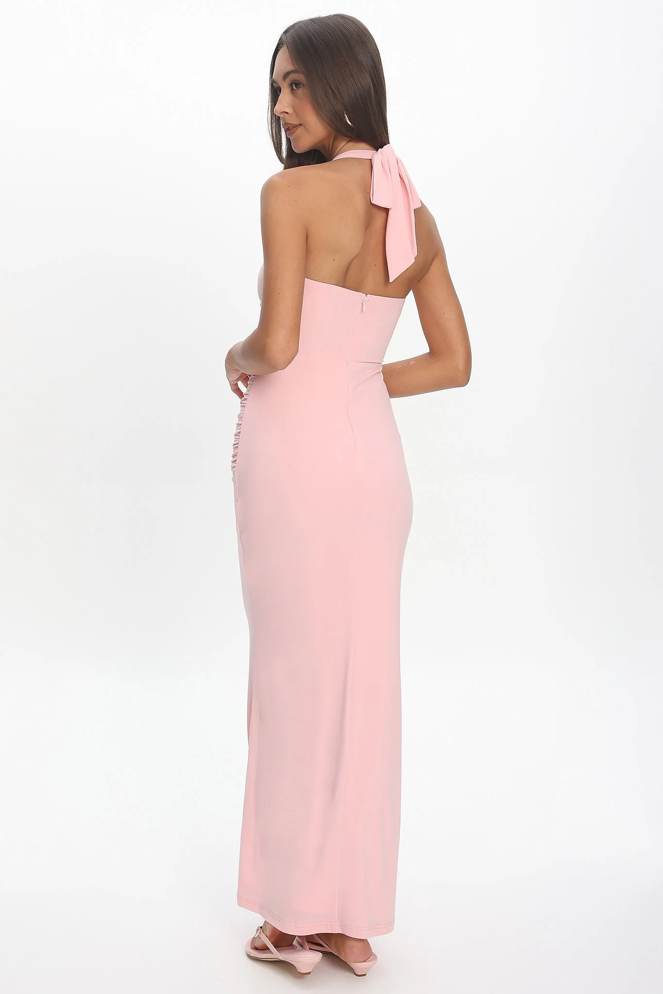 Opera Drape Bust Maxi Dress Pink - Image 4