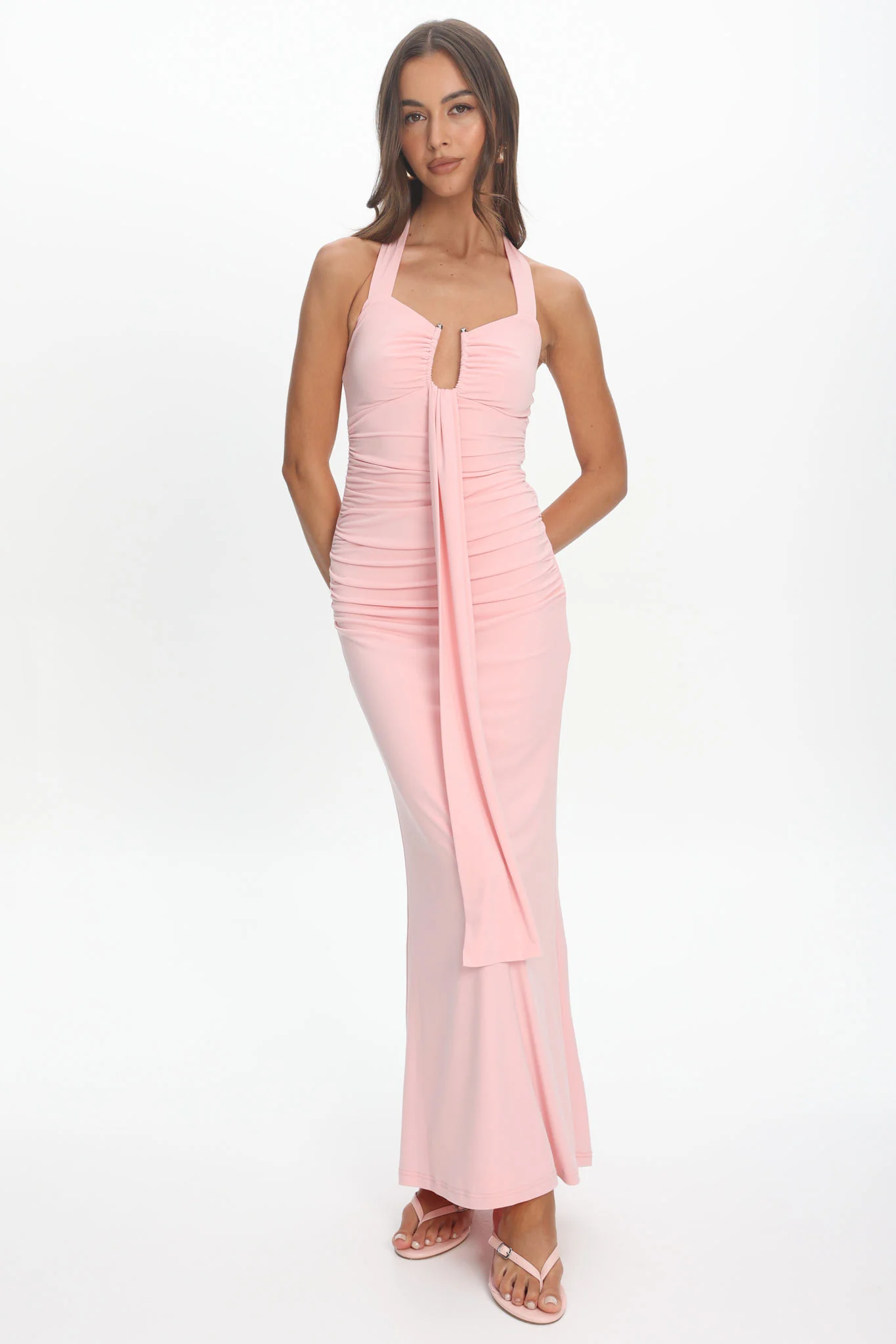 Opera Drape Bust Maxi Dress Pink - Image 5