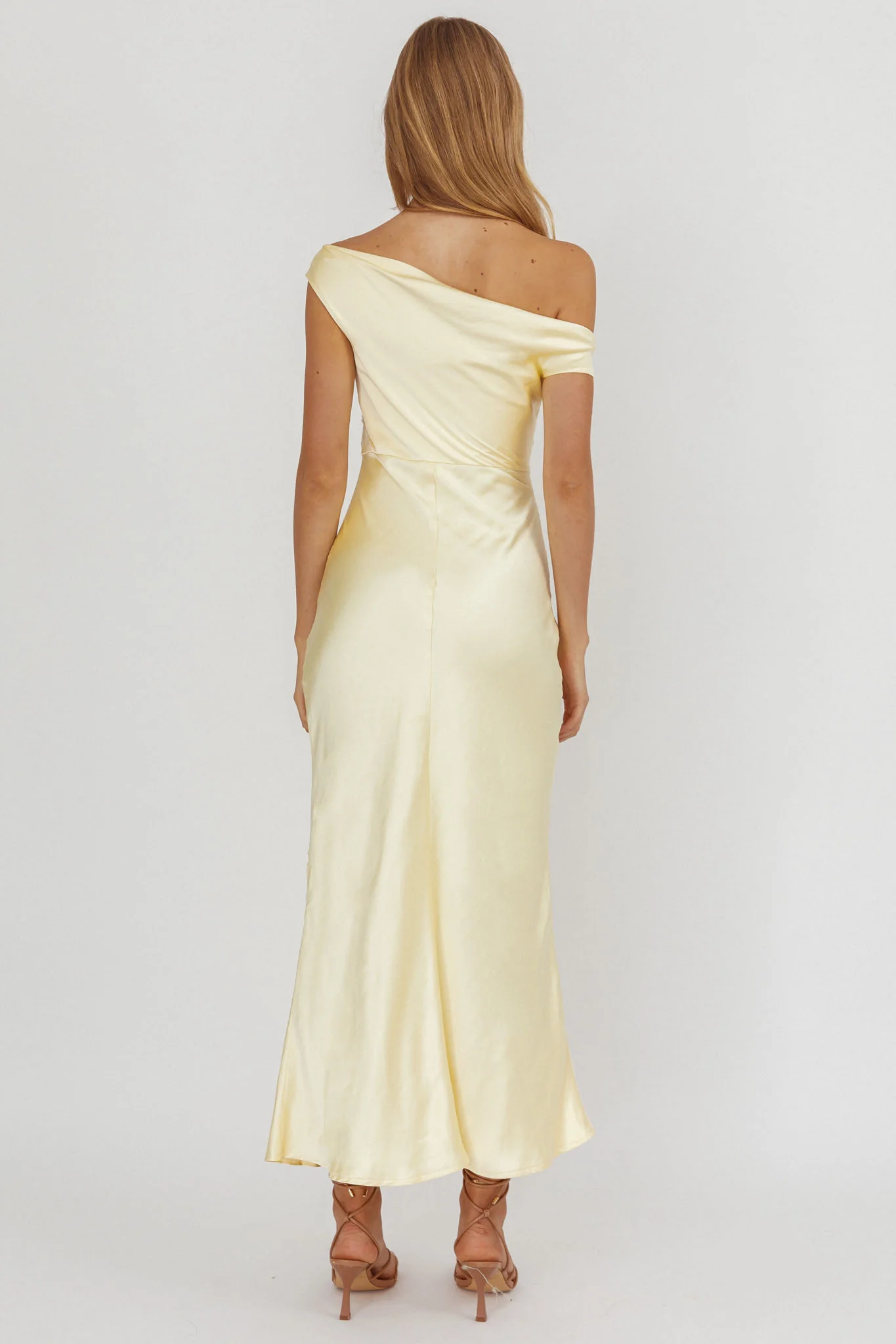 Revelation Off-Shoulder Lace Trim Maxi Dress Butter - Image 2