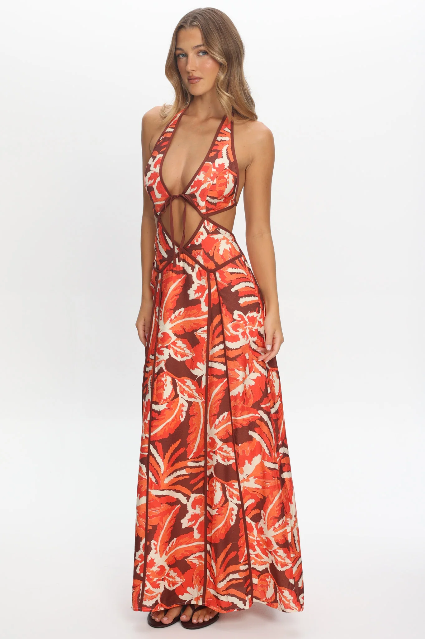 Revelations Cut-Out Maxi Dress Print Berry - Image 2