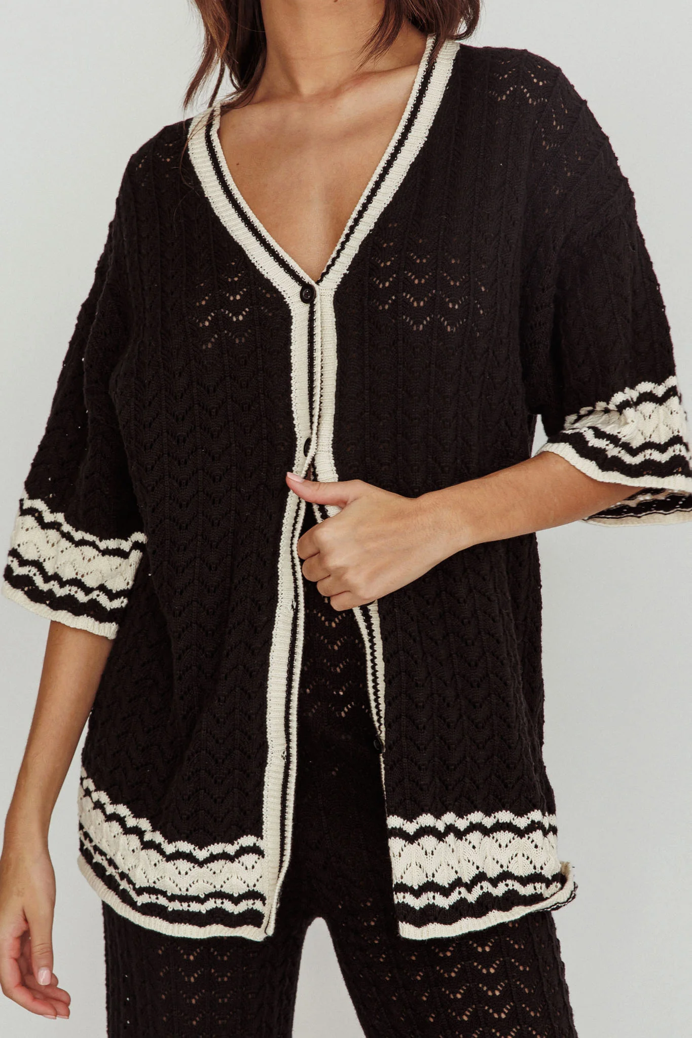 Rhodes Cotton Relaxed Knit Shirt Black - Image 5
