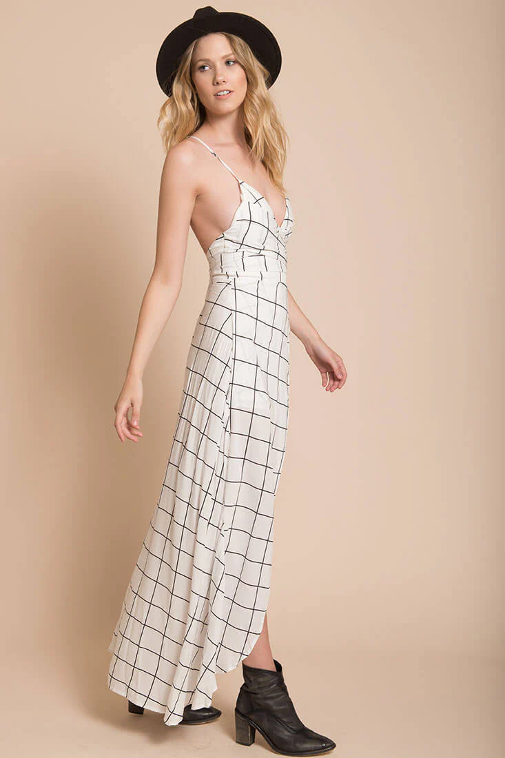 Riva Bodycon Maxi Dress White Print - Image 3
