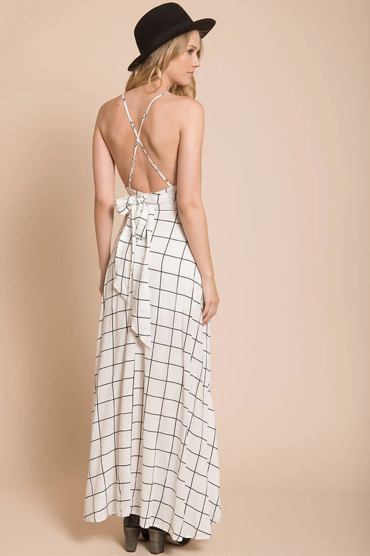 Riva Bodycon Maxi Dress White Print - Image 5