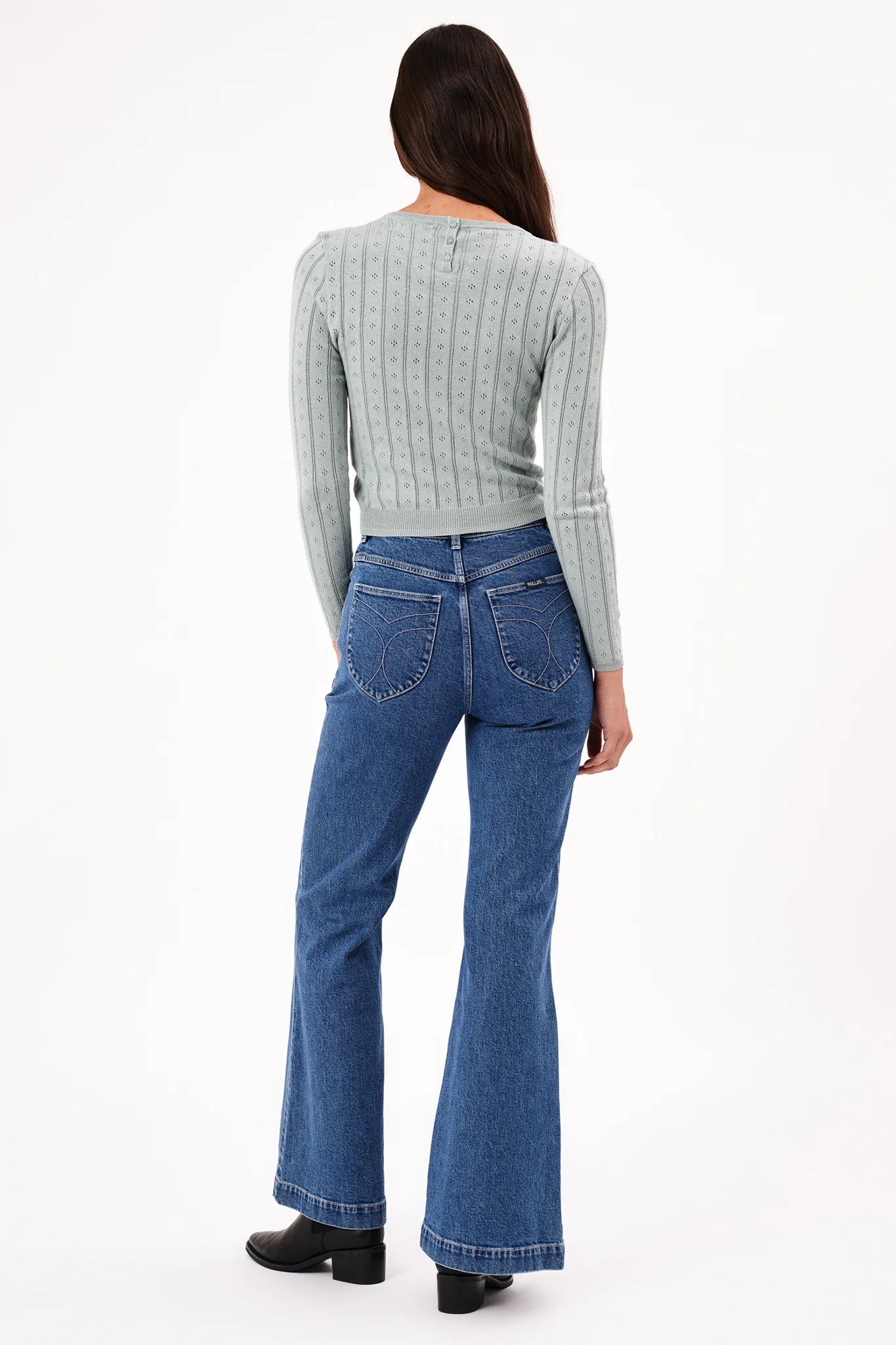 ROLLA'S Eastcoast Flare Long Jeans Dark Vintage Blue - Image 4