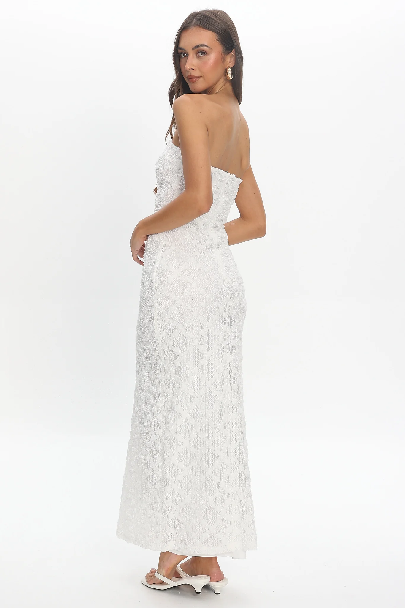 Sancia Front Split Maxi Dress White - Image 2