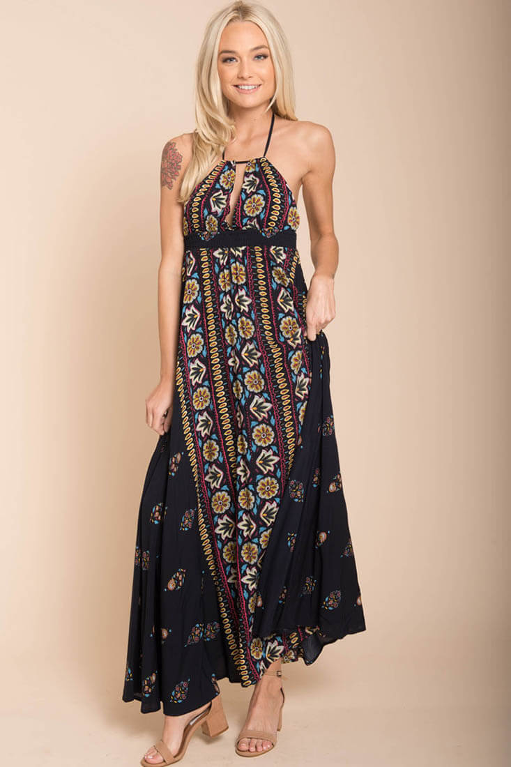 Shaylene Brunch Maxi Dress Navy - Image 2