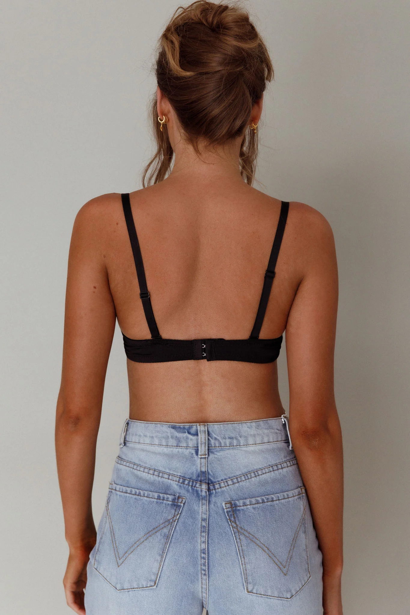 Showgirl Diamante Bra Crop Top Black - Image 2