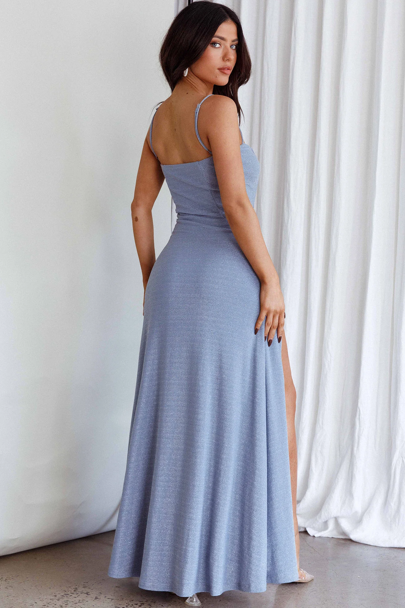 Stand Out Twist Detail Maxi Dress Ice Blue - Image 2