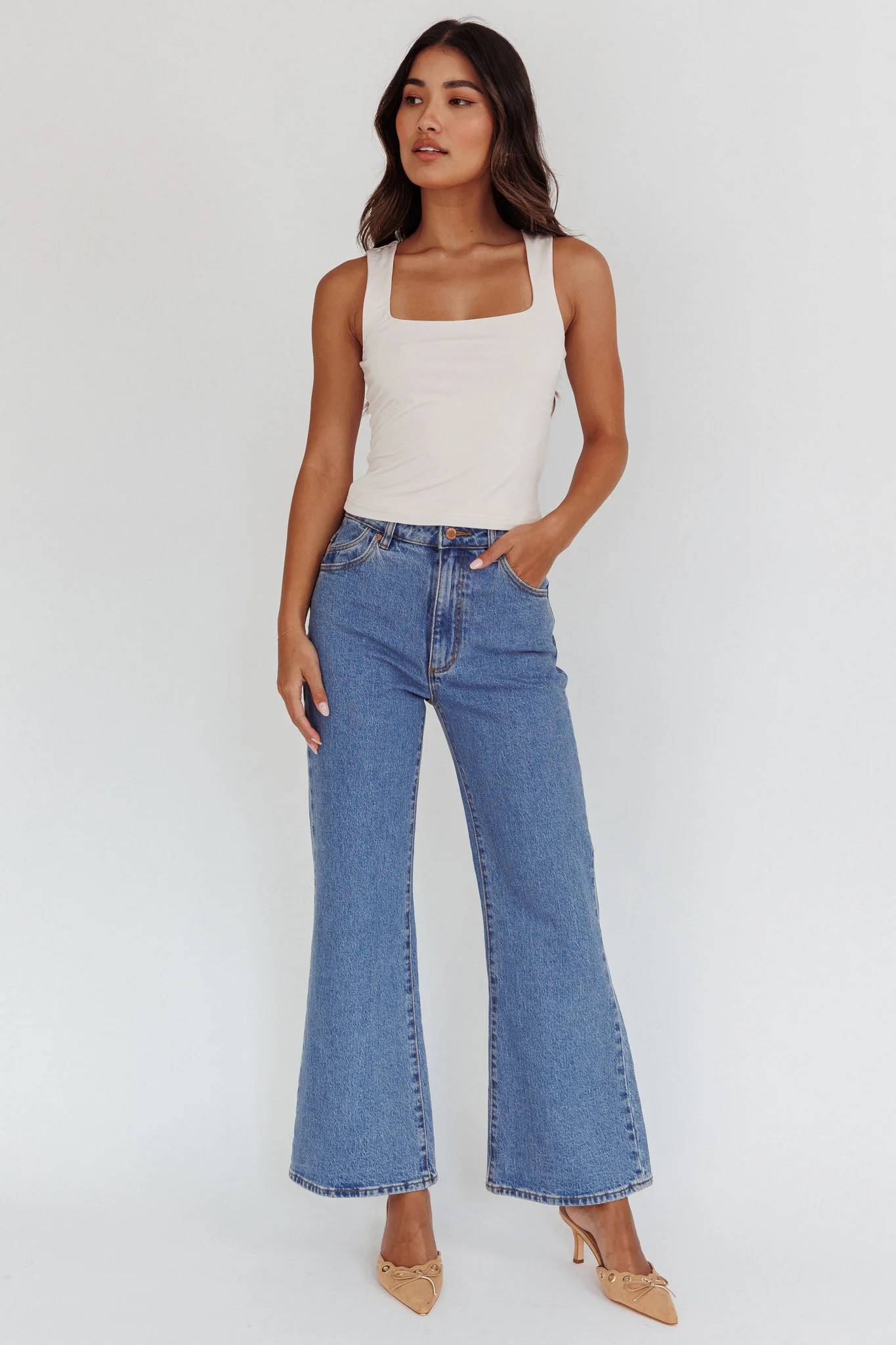 Tabatha U-Neckline Top Bone - Image 3
