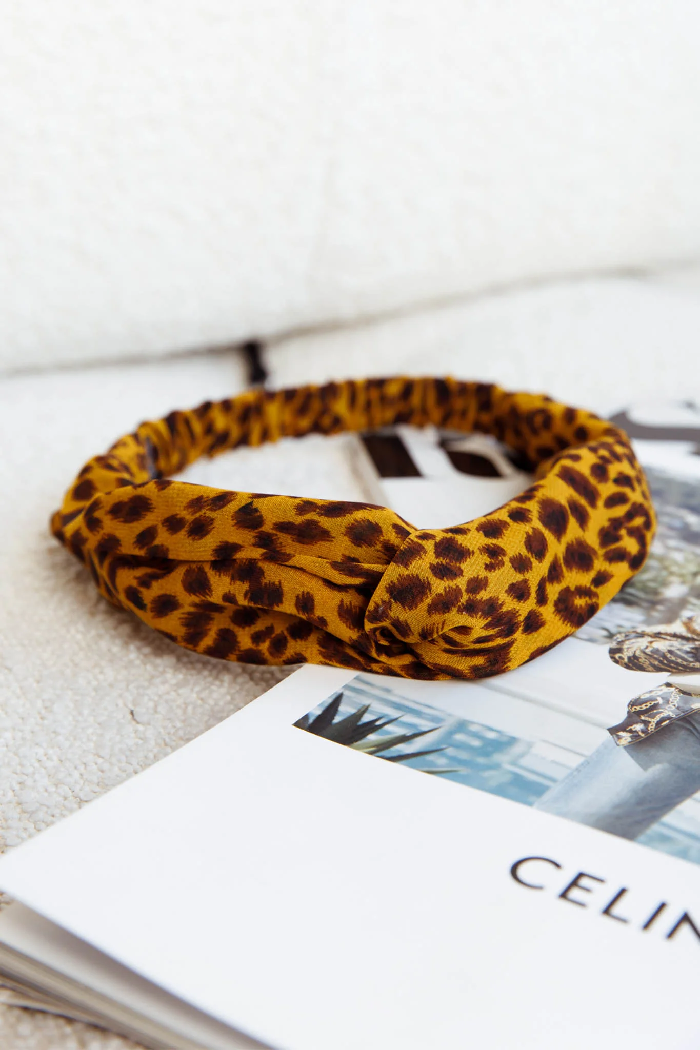 Top Knot Headband Leopard - Image 2