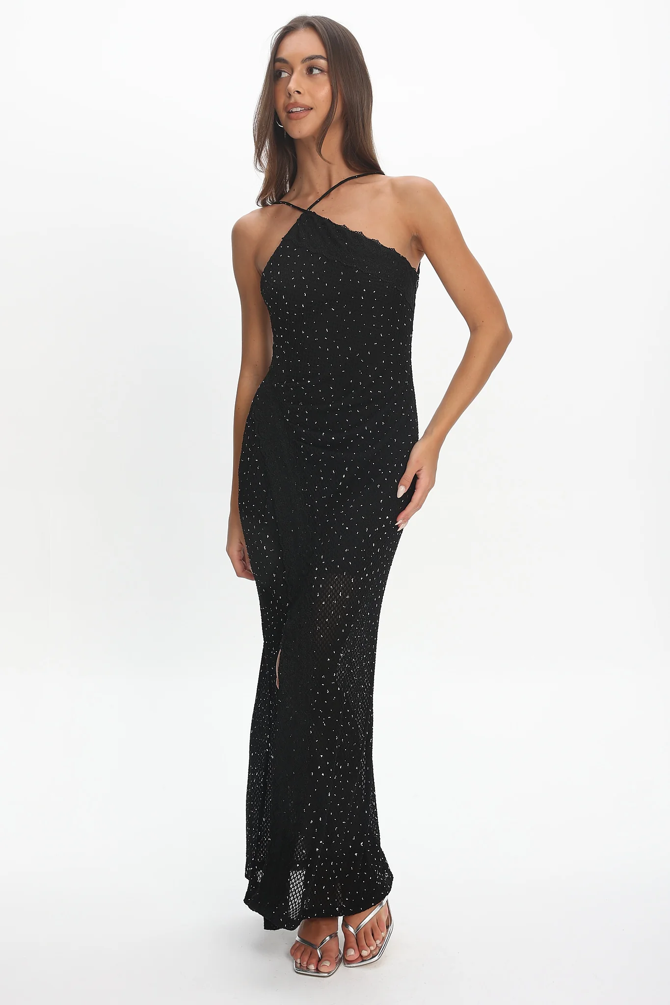 Zafrina Embellished Maxi Dress Black - Image 2
